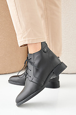 Women's spring-autumn black leather boots  2505391 photo №1