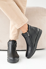 Women's winter black leather boots  2505392 photo №6