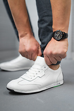 Белые кожаные кроссовки для города  8018392 фото №3