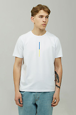 White basic T-shirt in cotton jersey with patriotic print GEN 9000392 photo №1