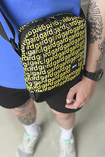 Черная сумка через плечо мессенджер в желтый принт GARD 8038393 фото №2