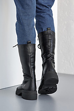 Damen-Winterstiefel aus schwarzem Leder 2505394 Foto №6