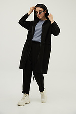 Black long cardigan in sporty cotton jersey Garne 3039394 photo №1