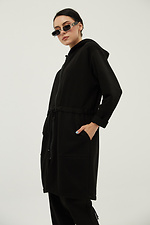 Black long cardigan in sporty cotton jersey Garne 3039394 photo №5