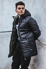 Reversible winter down jacket with hood and pockets Custom Wear 8025394 photo №1