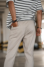 Men's slim fit pants Casual- Sport beige Teamv 8034394 photo №3