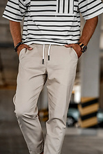 Men's slim fit pants Casual- Sport beige Teamv 8034394 photo №4