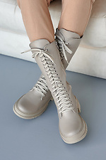 Women's winter beige leather boots  2505395 photo №4