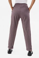 Полушерстяные брюки с отворотами фиолетового цвета Garne 3041395 фото №4