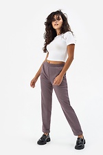 Напівшерстяні штани з відворотами фіолетового кольору Garne 3041395 фото №6