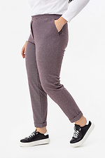 Полушерстяные брюки с отворотами фиолетового цвета Garne 3041395 фото №8