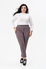 Полушерстяные брюки с отворотами фиолетового цвета Garne 3041395 фото №10