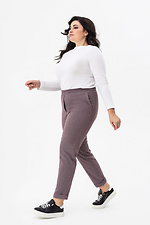 Напівшерстяні штани з відворотами фіолетового кольору Garne 3041395 фото №11
