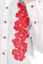 Белая льняная блуза рубашка с вышивкой Cornett-VOL 2012396 фото №2