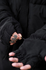 Men's Winter Fingerless Fleece Gloves Fix Without 8049396 photo №4