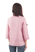 Рожева льняна блуза прямого крою з вишивкою Cornett-VOL 2012397 фото №3
