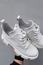 Женские ботинки кожаные весенние белые 8019397 фото №4