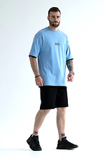 Herren Sommer Shorts mit T-Shirt RAISED Blau mit Schwarz Teamv 8034397 Foto №2