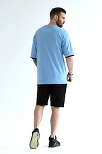 Herren Sommer Shorts mit T-Shirt RAISED Blau mit Schwarz Teamv 8034397 Foto №3