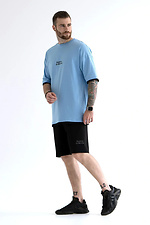 Herren Sommer Shorts mit T-Shirt RAISED Blau mit Schwarz Teamv 8034397 Foto №4