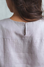Женская льняная блуза вышиванка без рукавов в нюдовом оттенке Cornett-VOL 2012398 фото №7