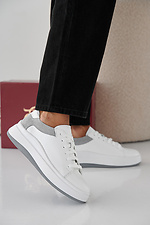 Women's spring-autumn white leather sneakers  2505398 photo №4