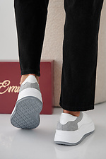 Women's spring-autumn white leather sneakers  2505398 photo №5