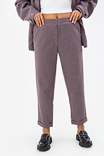 Укороченные полушерстные брюки ISMA с отворотами фиолетового цвета Garne 3041398 фото №2