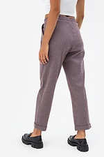 Укороченные полушерстные брюки ISMA с отворотами фиолетового цвета Garne 3041398 фото №4