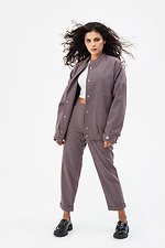 Укорочені напівшерстяні штани ISMA з відворотами фіолетового кольору Garne 3041398 фото №6