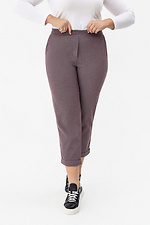 Укороченные полушерстные брюки ISMA с отворотами фиолетового цвета Garne 3041398 фото №7