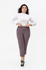 Укорочені напівшерстяні штани ISMA з відворотами фіолетового кольору Garne 3041398 фото №8