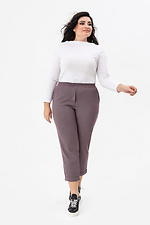 ISMA cropped wool blend trousers with purple cuffs Garne 3041398 photo №9