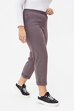 Укороченные полушерстные брюки ISMA с отворотами фиолетового цвета Garne 3041398 фото №10
