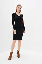 Black knitted dress with a figure with long sleeves  4038398 photo №2