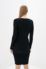 Black knitted dress with a figure with long sleeves  4038398 photo №3
