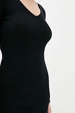 Black knitted dress with a figure with long sleeves  4038398 photo №4
