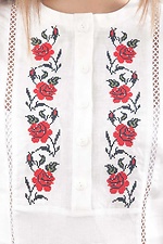 Белая льняная блуза вышиванка с укороченными рукавами Cornett-VOL 2012399 фото №2