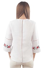 Белая льняная блуза вышиванка с укороченными рукавами Cornett-VOL 2012399 фото №3