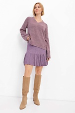 Short knitted pleated skirt in wool blend yarn  4038399 photo №3