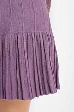 Короткая вязаная юбка плиссе из полушерстяной пряжи  4038399 фото №4