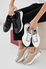 Women's leather sneakers spring-autumn latte  2505400 photo №2