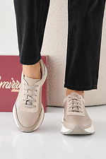 Women's leather sneakers spring-autumn latte  2505400 photo №3