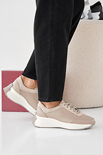 Women's leather sneakers spring-autumn latte  2505400 photo №6