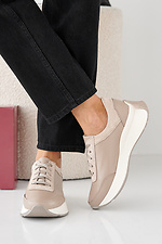 Women's leather sneakers spring-autumn latte  2505400 photo №7