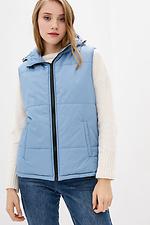 Blue autumn sleeveless raincoat fabric on synthetic winterizer with a hood Garne 3039400 photo №1