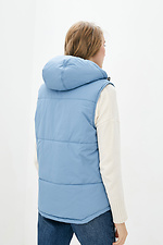 Blue autumn sleeveless raincoat fabric on synthetic winterizer with a hood Garne 3039400 photo №3