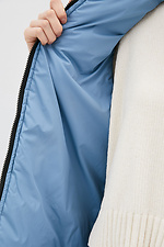 Blue autumn sleeveless raincoat fabric on synthetic winterizer with a hood Garne 3039400 photo №4