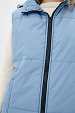 Blue autumn sleeveless raincoat fabric on synthetic winterizer with a hood Garne 3039400 photo №5