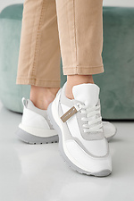 Damen-Sneakers aus weiem Leder fr Frhling und Herbst  2505401 Foto №2